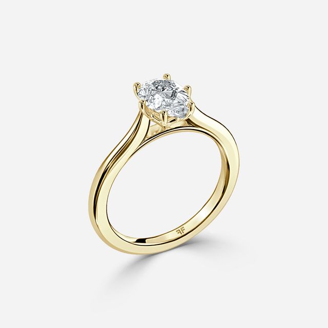 Rose Plain Engagement Ring In Yellow Gold