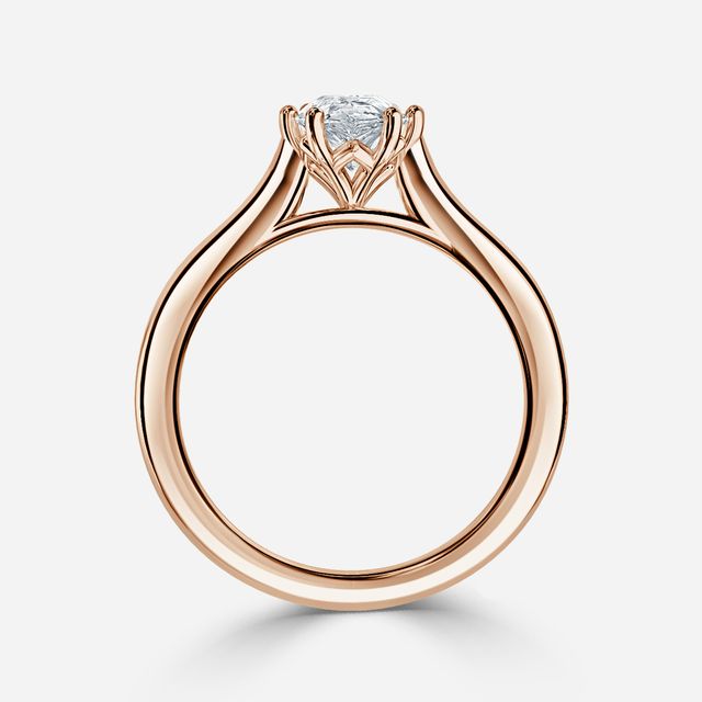 Rose Plain Engagement Ring In Rose Gold