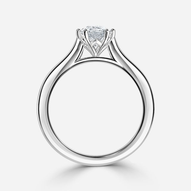 Rose Plain Engagement Ring In Platinum