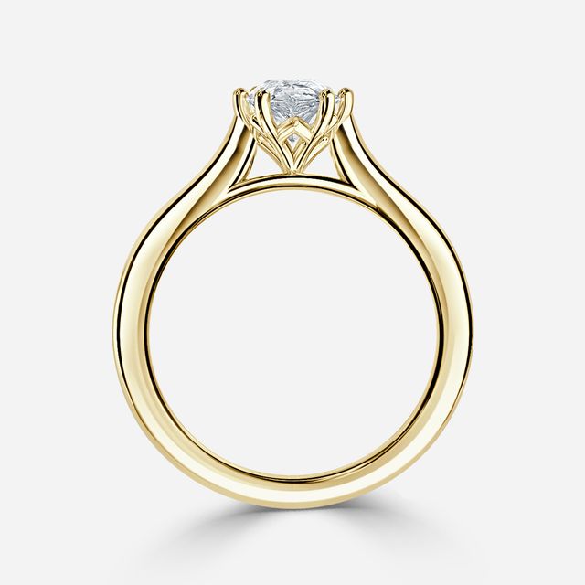 Rose Plain Engagement Ring In Yellow Gold