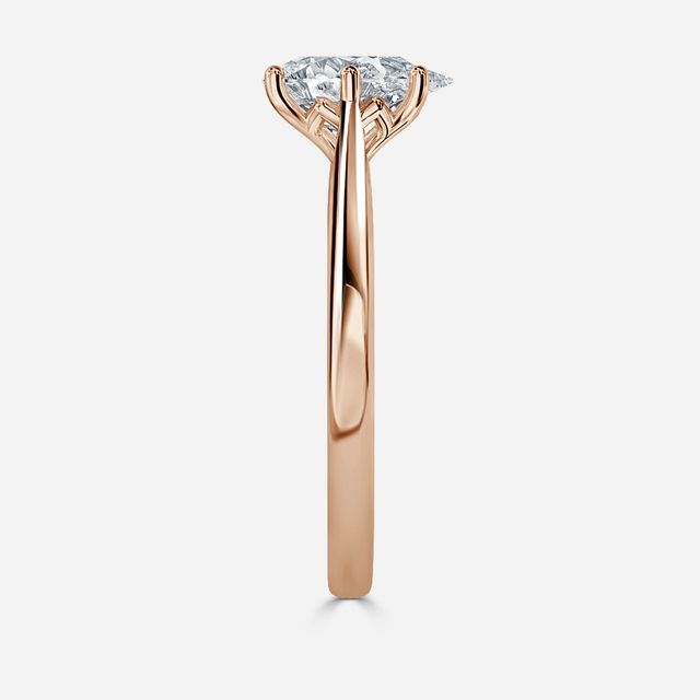 Rose Plain Engagement Ring In Rose Gold