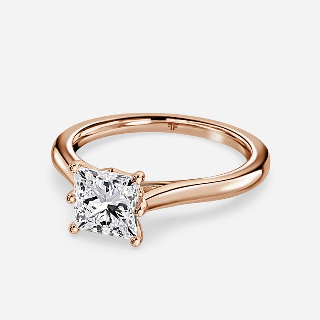 Rose Plain Engagement Ring In Rose Gold