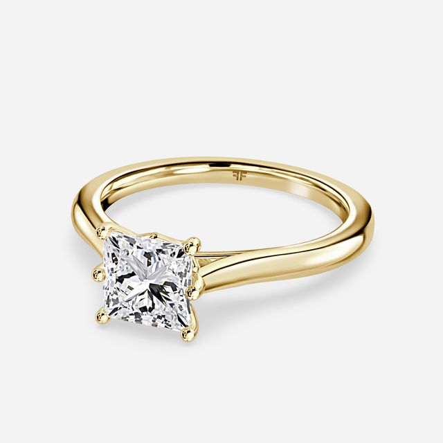 Rose Plain Engagement Ring In Yellow Gold