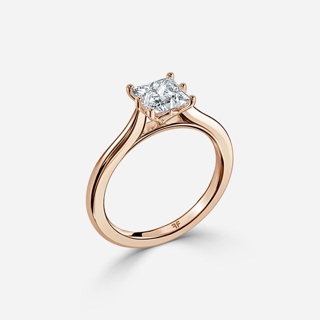 Rose Plain Engagement Ring In Rose Gold