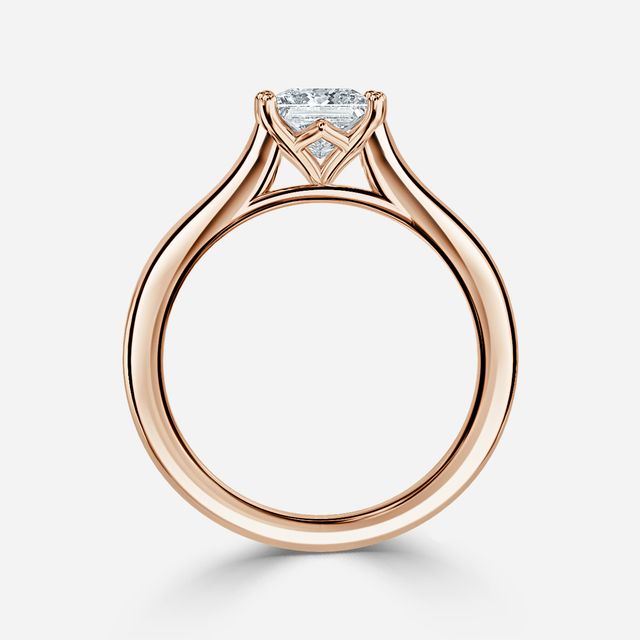 Rose Plain Engagement Ring In Rose Gold