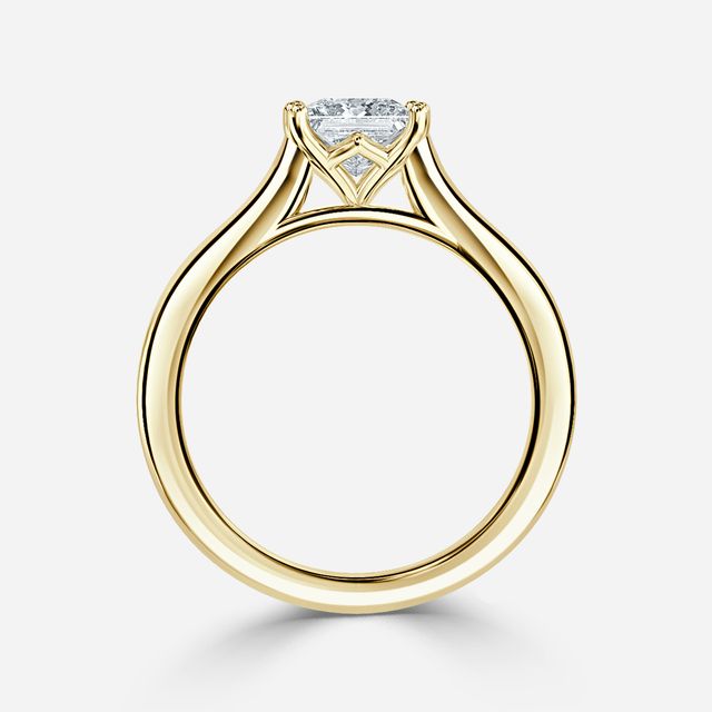 Rose Plain Engagement Ring In Yellow Gold