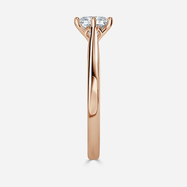 Rose Plain Engagement Ring In Rose Gold