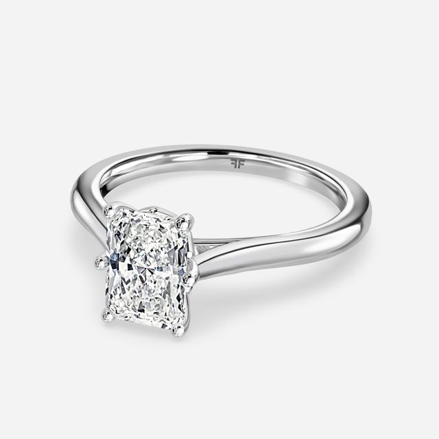 Rose Plain Engagement Ring In Platinum