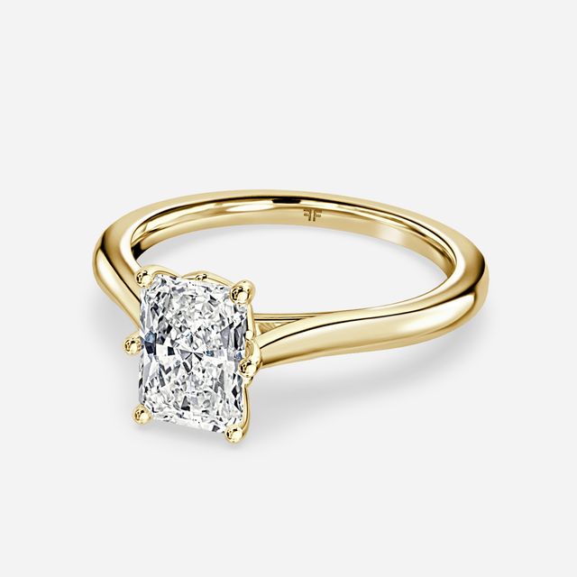 Rose Plain Engagement Ring In Yellow Gold
