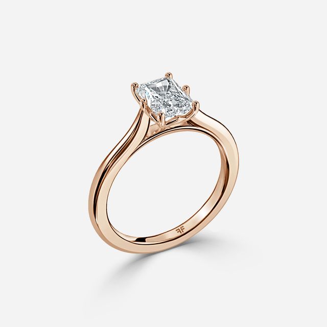 Rose Plain Engagement Ring In Rose Gold