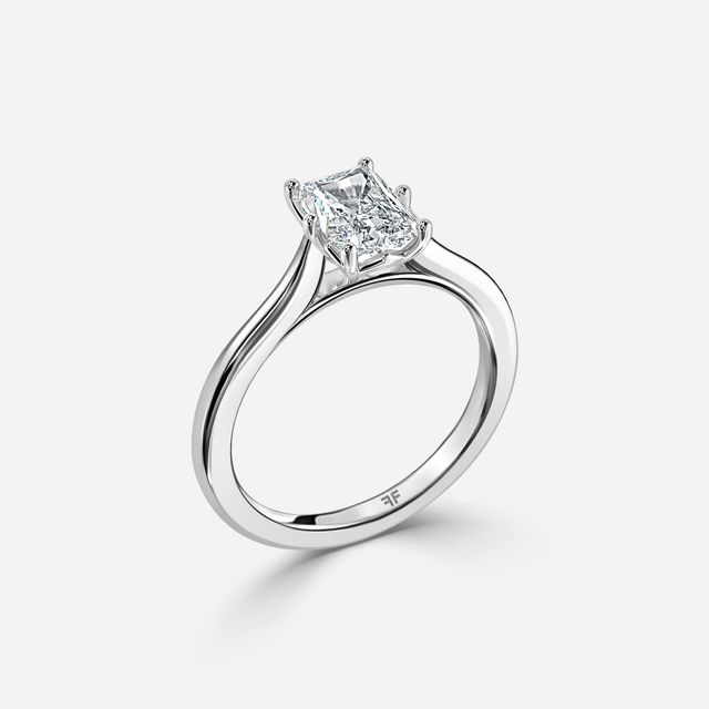 Rose Plain Engagement Ring In Platinum