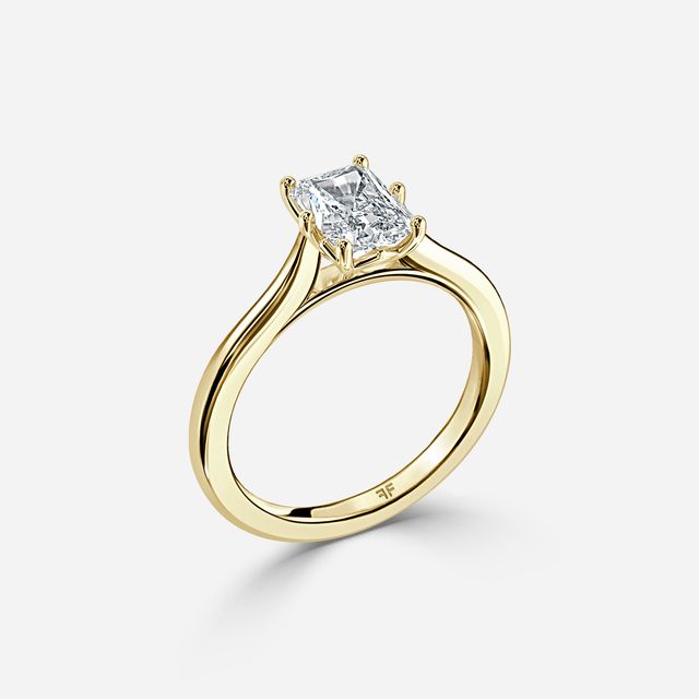 Rose Plain Engagement Ring In Yellow Gold