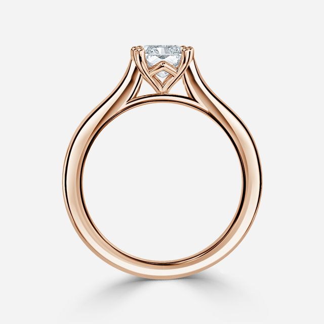 Rose Plain Engagement Ring In Rose Gold