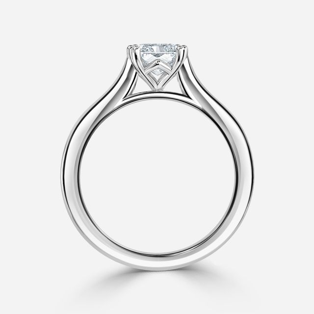 Rose Plain Engagement Ring In Platinum