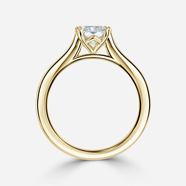 Rose Plain Engagement Ring In Yellow Gold
