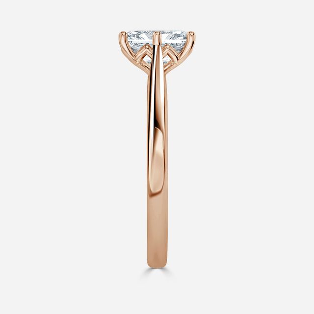Rose Plain Engagement Ring In Rose Gold