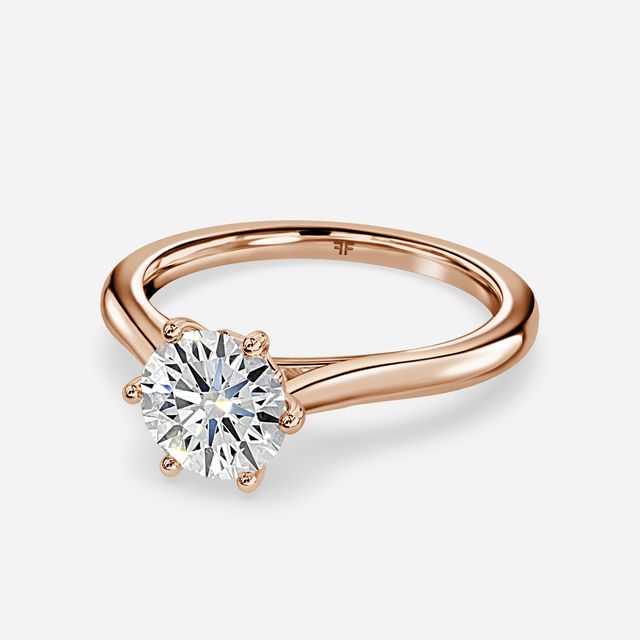 Rose Plain Engagement Ring In Rose Gold