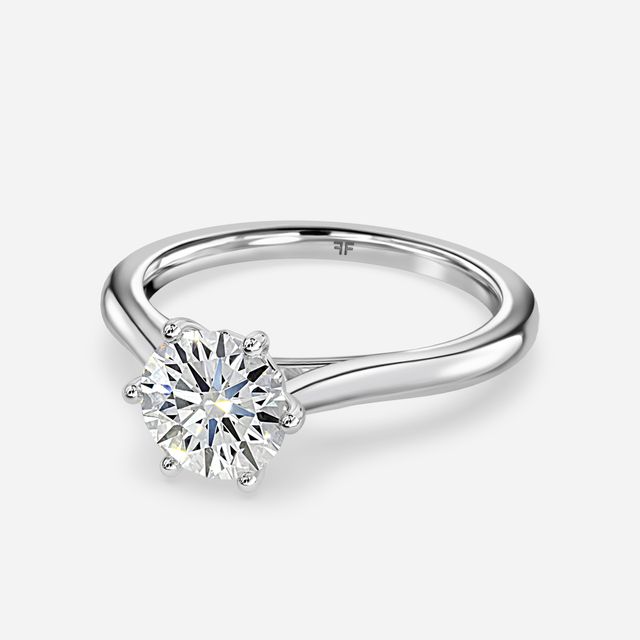 Rose Plain Engagement Ring In Platinum