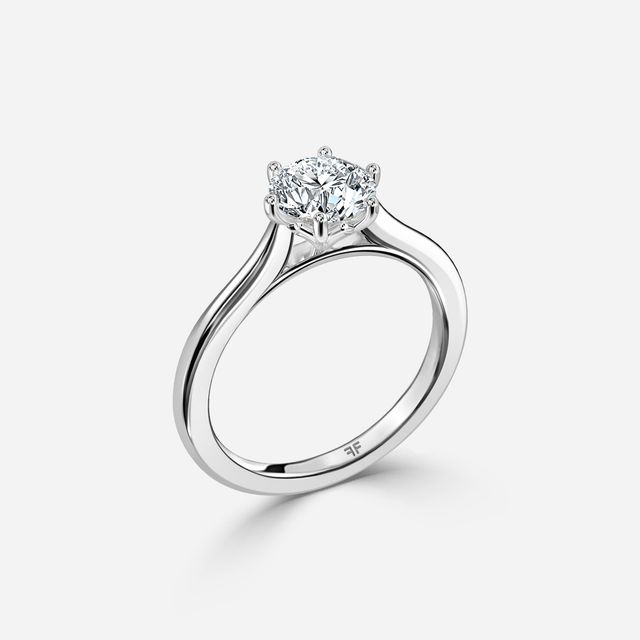 Rose Plain Engagement Ring In Platinum