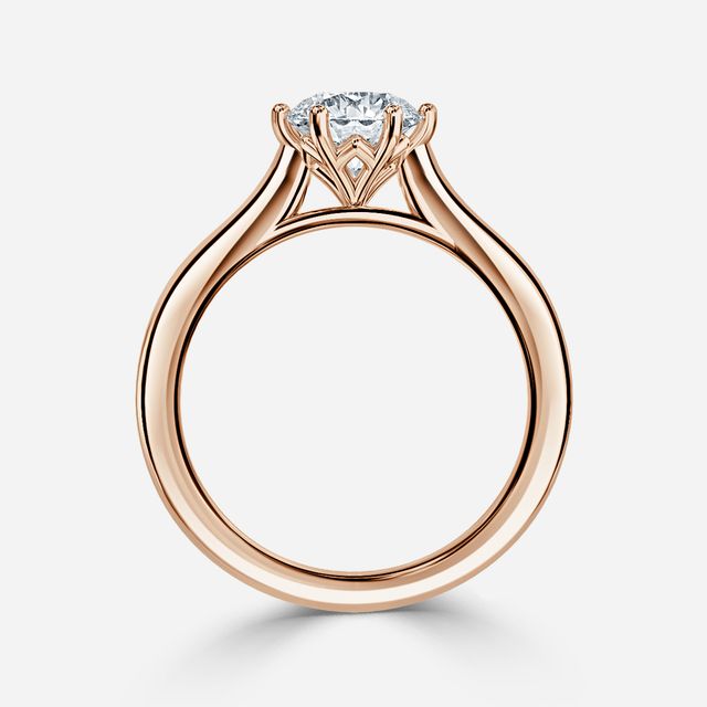 Rose Plain Engagement Ring In Rose Gold