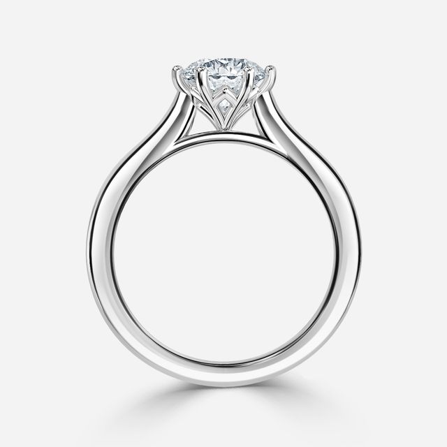 Rose Plain Engagement Ring In Platinum