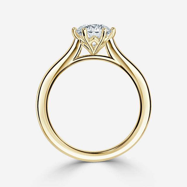 Rose Plain Engagement Ring In Yellow Gold