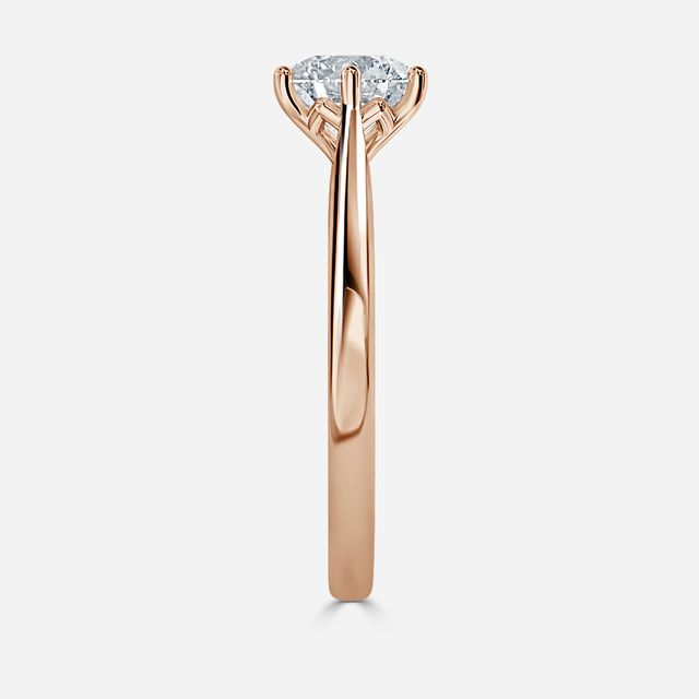 Rose Plain Engagement Ring In Rose Gold
