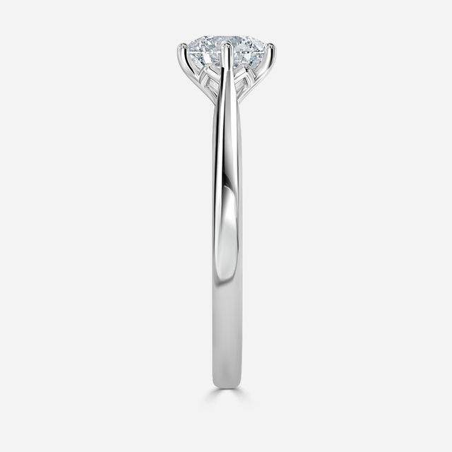Rose Plain Engagement Ring In Platinum