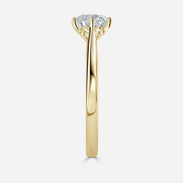 Rose Plain Engagement Ring In Yellow Gold