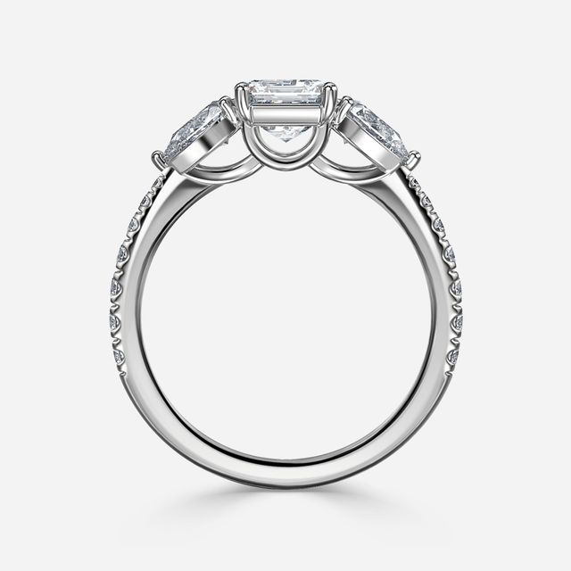 Vivian Pavé Engagement Ring In Platinum