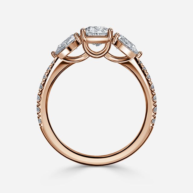 Vivian Pavé Engagement Ring In Rose Gold