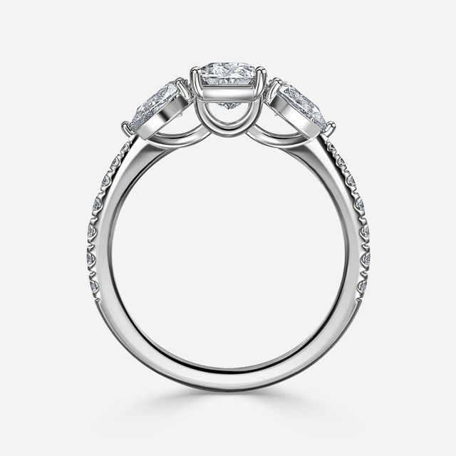 Vivian Pavé Engagement Ring In Platinum