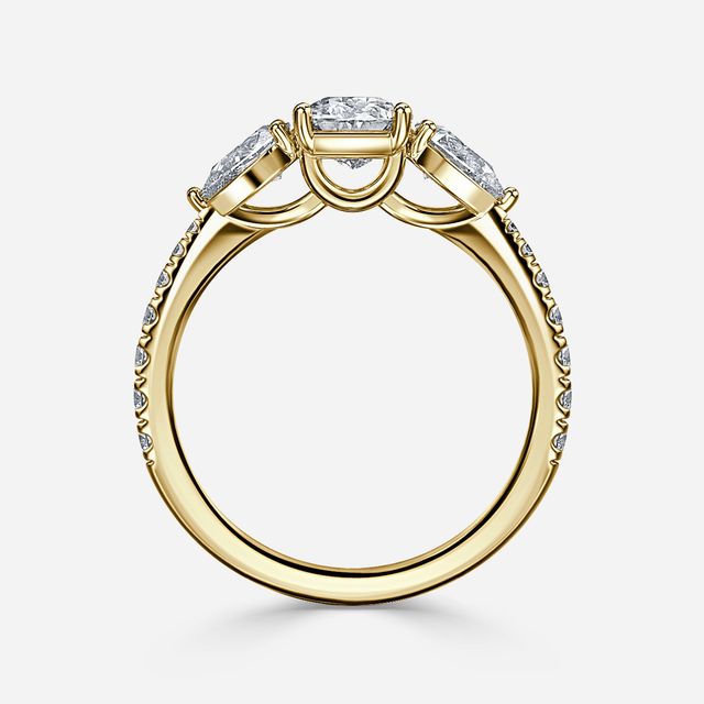 Vivian Trilogy Engagement Ring In Yellow Gold