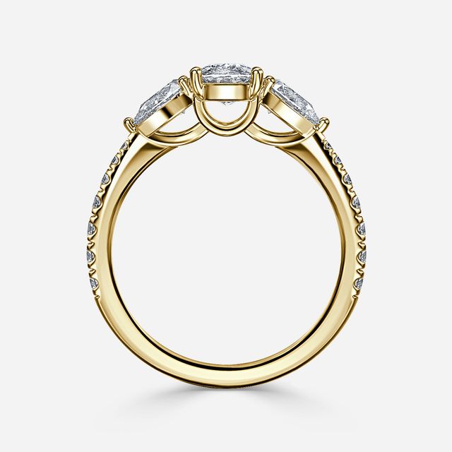 Vivian Trilogy Engagement Ring In Yellow Gold