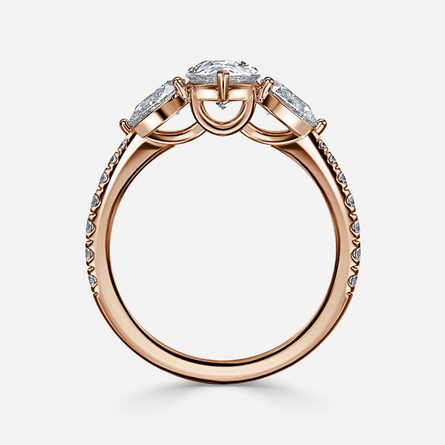 Vivian Trilogy Engagement Ring In Rose Gold