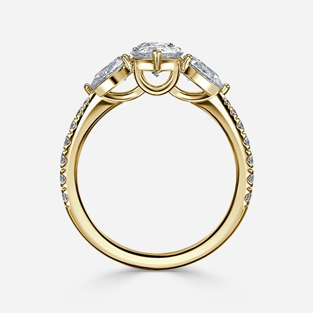 Vivian Trilogy Engagement Ring In Yellow Gold