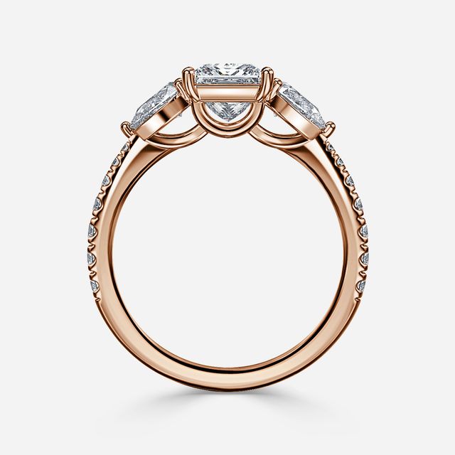 Vivian Pavé Engagement Ring In Rose Gold