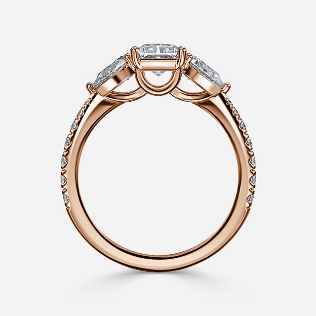 Vivian Trilogy Engagement Ring In Rose Gold