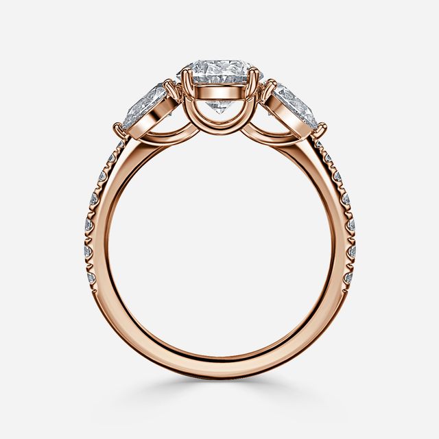 Vivian Trilogy Engagement Ring In Rose Gold