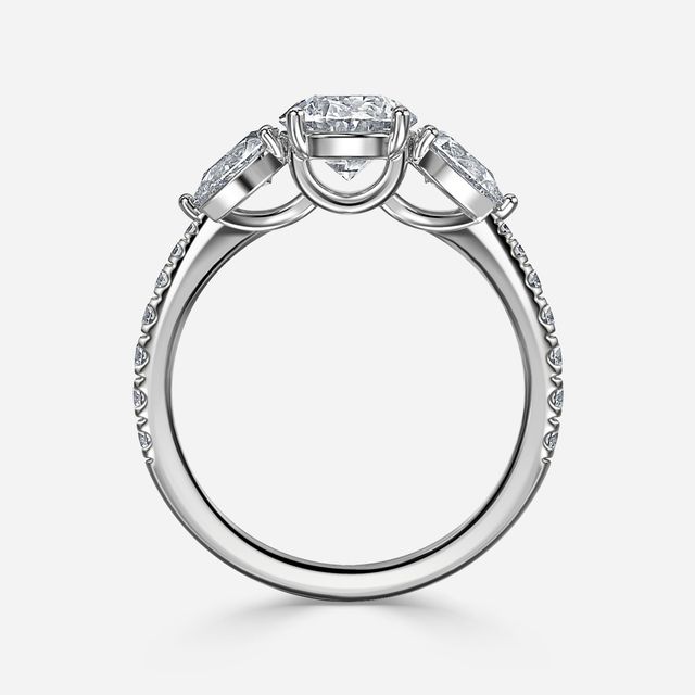 Vivian Pavé Engagement Ring In White Gold