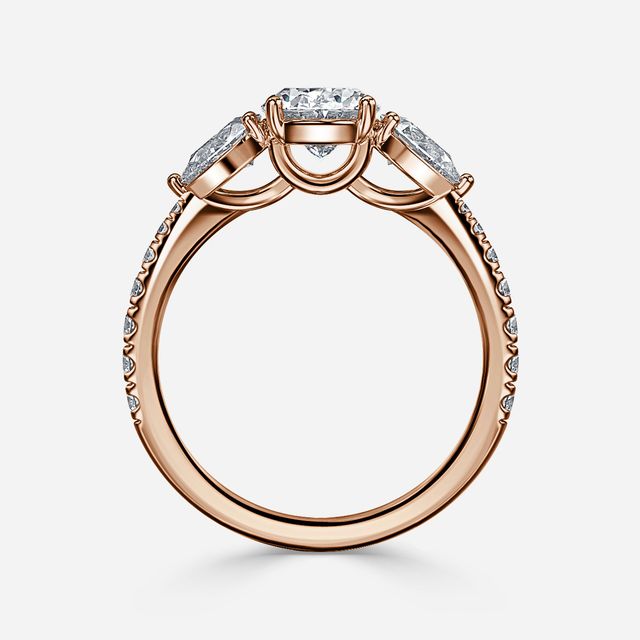 Vivian Pavé Engagement Ring In Rose Gold