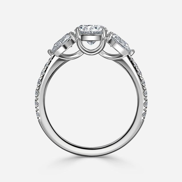 Vivian Pavé Engagement Ring In Platinum