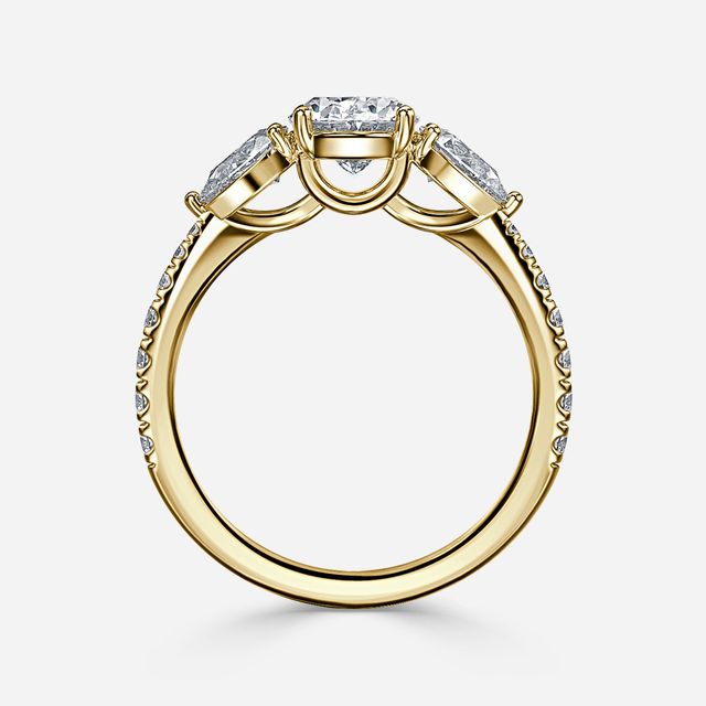Vivian Trilogy Engagement Ring In Yellow Gold