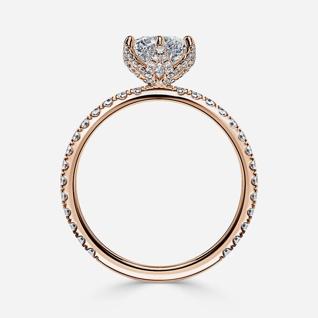 Zina Six Prong Rose Gold Dainty Engagement Ring