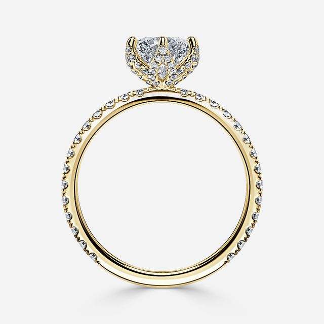 Zina Six Prong Yellow Gold Dainty Engagement Ring