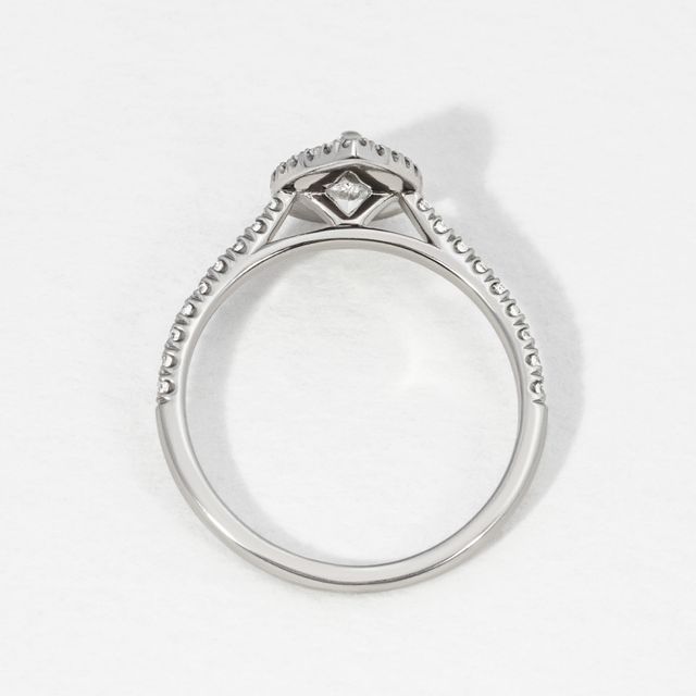 Platinum Pear Diamond Halo Lab Grown Engagement Ring 0.71ct