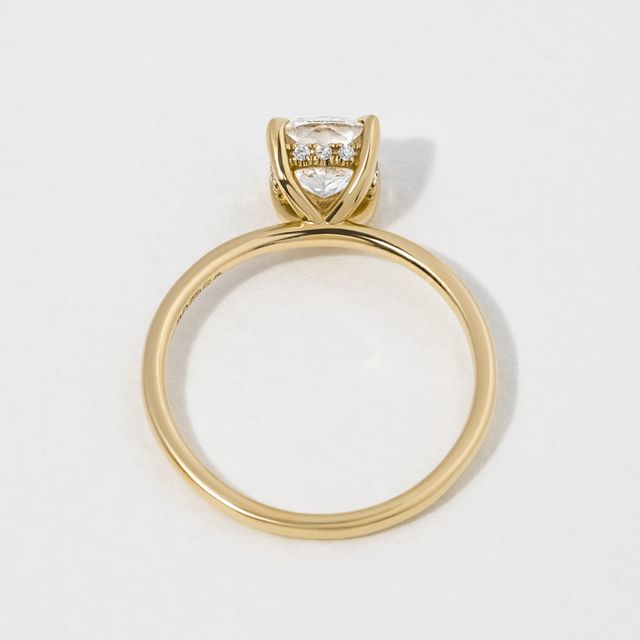 Cushion Hidden Halo Engagement Ring- 1.24ct