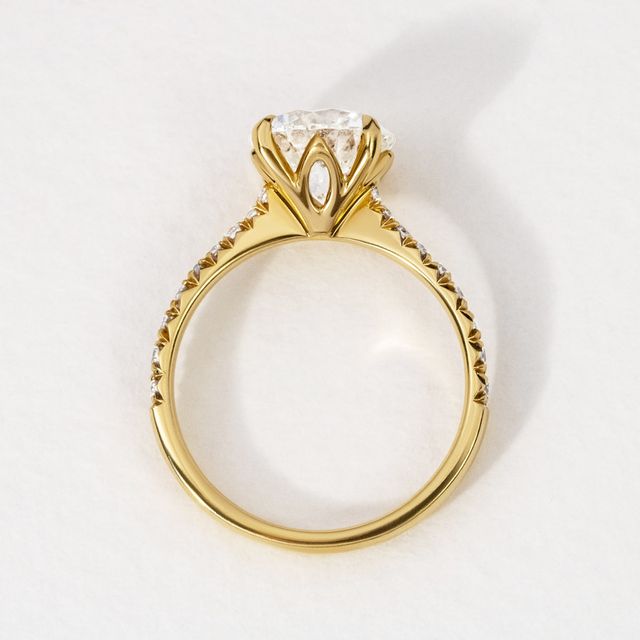 Round Diamond Band Gold Engagement Ring- 2.37ct