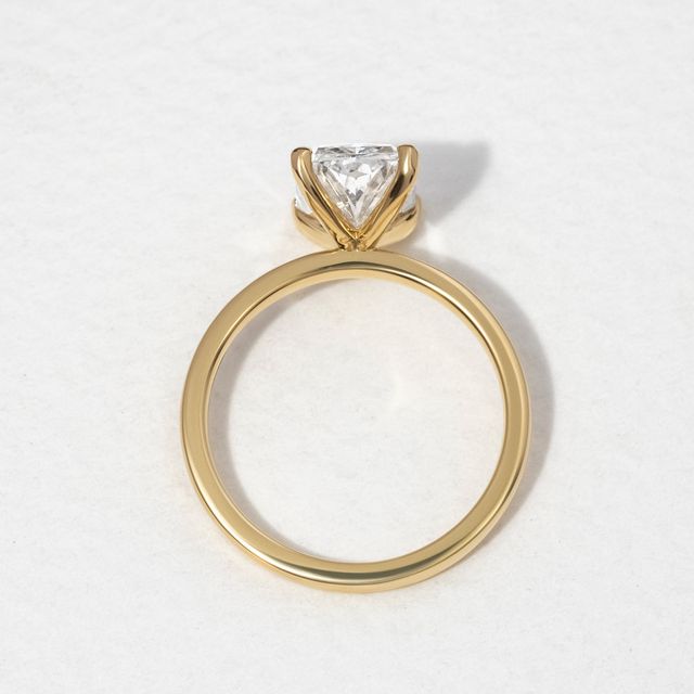 Lydia Yellow Gold Solitaire Engagement Ring Radiant Lab Diamond - 3.00ct