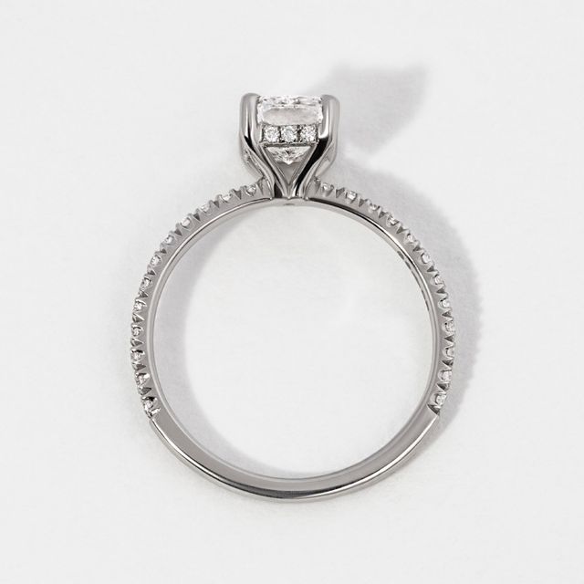Platinum Hidden Halo Engagement Ring Radiant Lab Diamond - 1.40ct